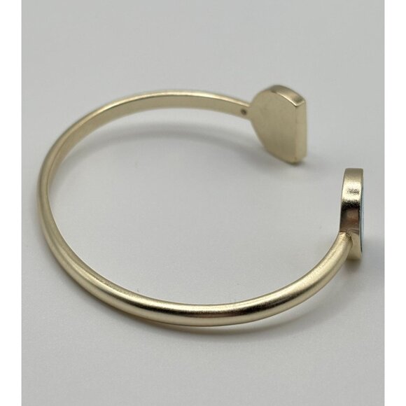 Kendra Scott Gold Tone Cuff Bracelet With Blue Stone Insets - Picture 6 of 8